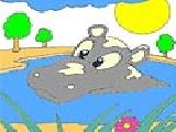 Jouer à Hippopotamus in pool coloring