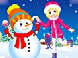 Jouer à Winter snowman and girl