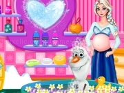 Jouer à Pregnant Elsa and Olaf Bubble Bath