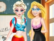 Jouer à Elsa and Rapunzel Highschool Outfit