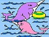 Jouer à Two cute dolphins coloring