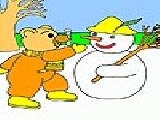 Jouer à Cute bear and snowman coloring