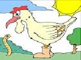 Jouer à Rooster and earthworm coloring