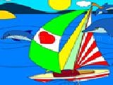 Jouer à Sail with dolphins: yatch coloring
