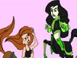 Jouer à Kim possible and shego online coloring game