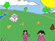 Jouer à Two girls in the farm coloring