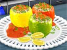 Jouer à Saras cookins: stuffed peppers