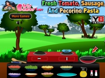 Jouer à Fresh tomato, sausage, and pecorino pasta