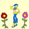 Jouer à Florist cowboy girl coloring