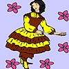 Jouer à Girl picking up flowers coloring