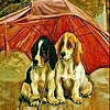 Jouer à Red umbrella and dogs slide puzzle
