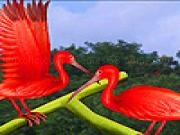 Jouer &agrave; Red storks on the leaf puzzle