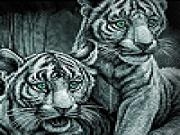 Jouer à White funky tigers slide puzzle