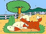 Jouer à Foxes in the village coloring