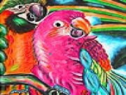 Jouer &agrave; Pink parrots slide puzzle