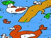 Jouer à Duck family in the river coloring