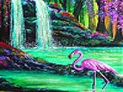 Jouer &agrave; Flamingo in waterfall slide puzzle
