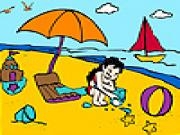 Jouer à Little girl in the beach coloring