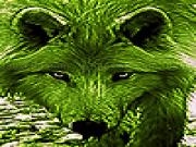 Jouer à Native green wolf slide puzzle