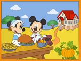 Jouer à Mickeys thanksgiving coloring page