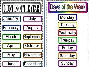 Jouer à Months and days in Albanian language