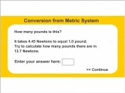 Jouer à Conversion from metric system