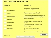 Jouer à Personality adjectives upper inter