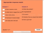 Jouer à Appropriate response match 2