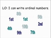 Jouer à Writing ordinal numbers