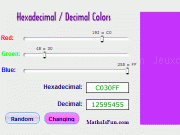 Jouer à Hexadecimal color
