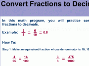 Jouer à Fractions to Decimals