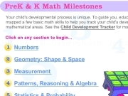 Jouer à Prek and K math milestones