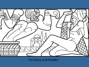 Jouer à The genie and Aladdin coloring