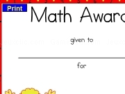 Jouer à Math award