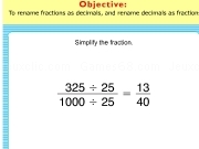 Jouer à Rename fractions as decimals